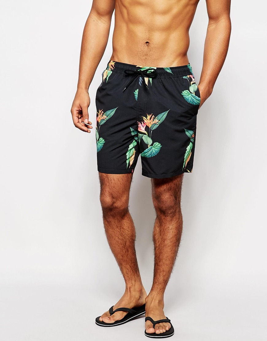 men's tropical swim trunks