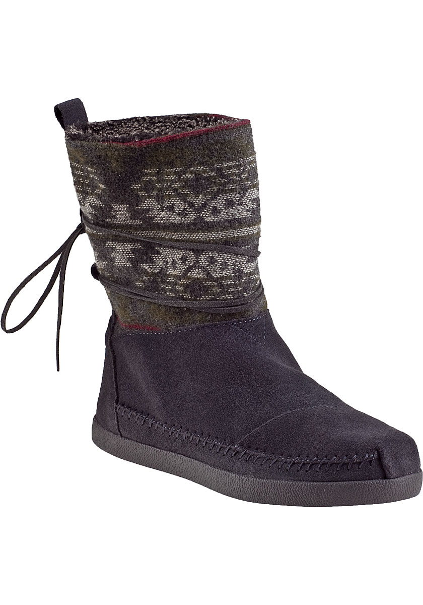 TOMS Nepal Ankle Boot Grey Suede in Gray Lyst