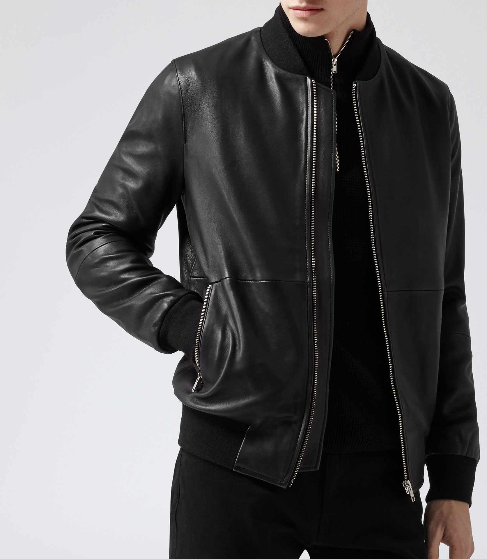 Reiss leather bomber jacket Clearance