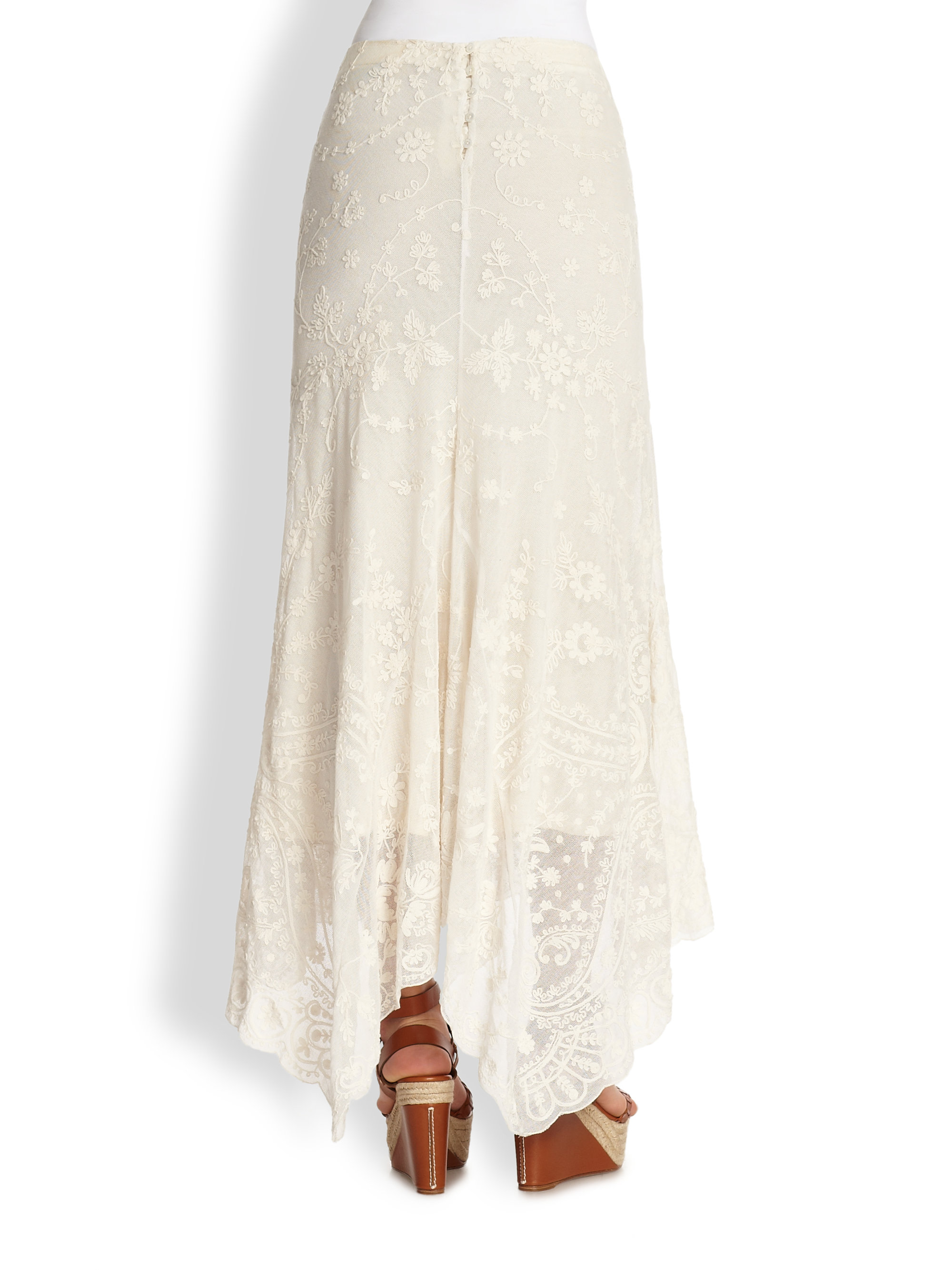 Polo Ralph Lauren Kemra Lace Maxi Skirt in White - Lyst