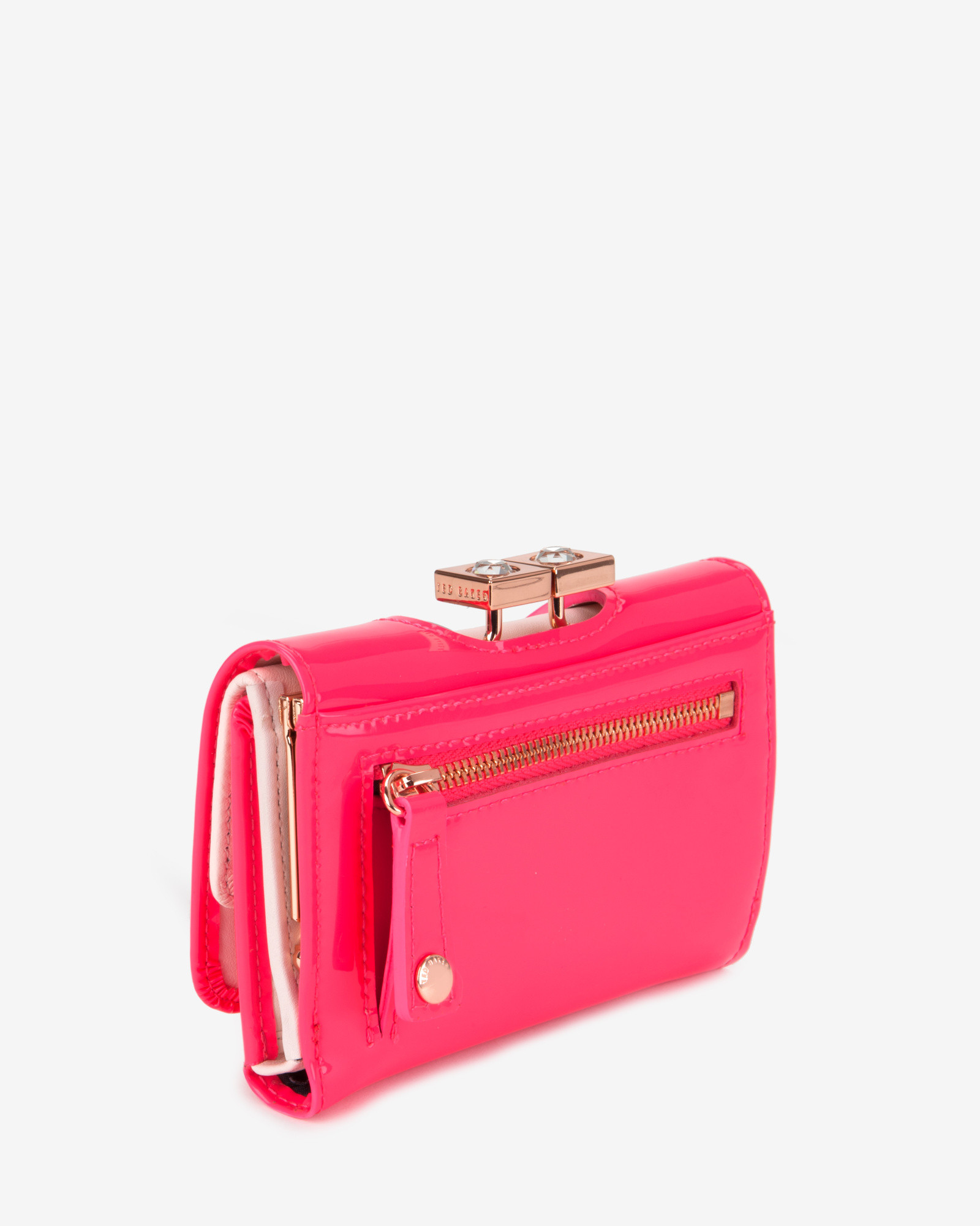 Ted Baker Small Patent Leather Purse in Bright Pink (Pink) Lyst