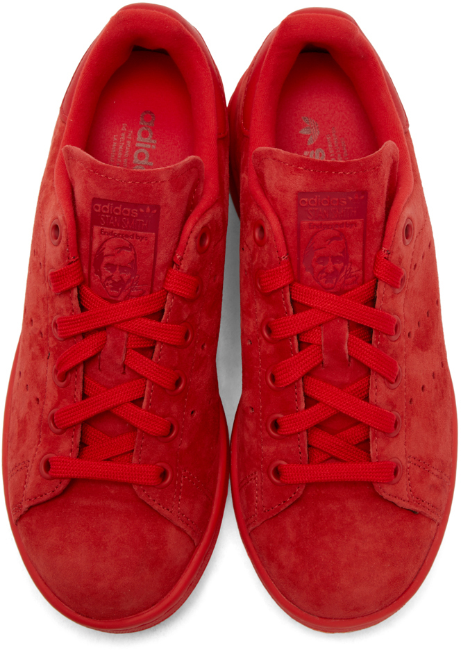 Facet Visible Ambient adidas Originals Red Suede Stan Smith Sneakers | Lyst
