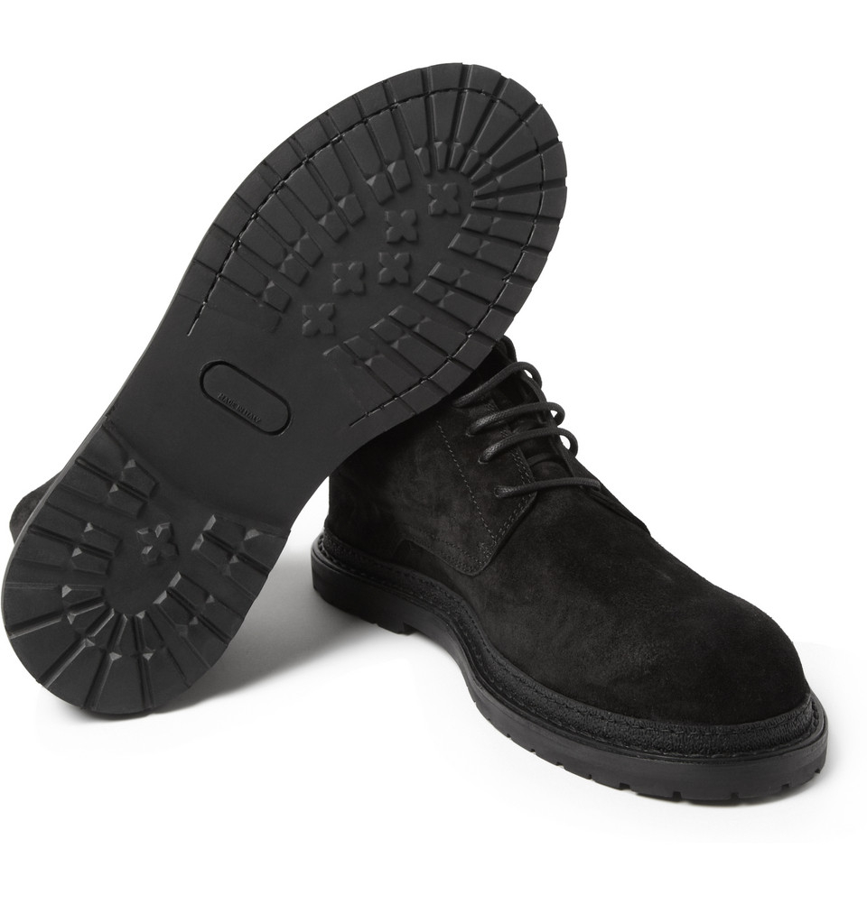 Ann Demeulemeester Black Suede LaceUp Boots for Men Lyst