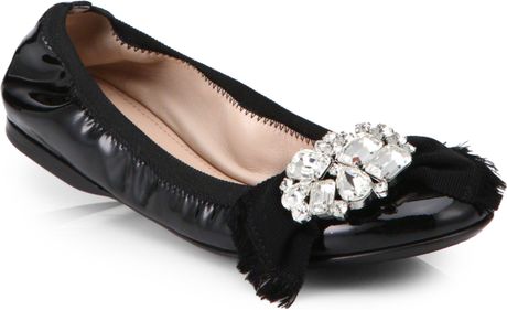 black jeweled flats
