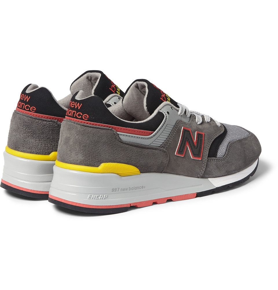 New Balance 977 Suede and Mesh Sneakers in Gray for Men - Lyst