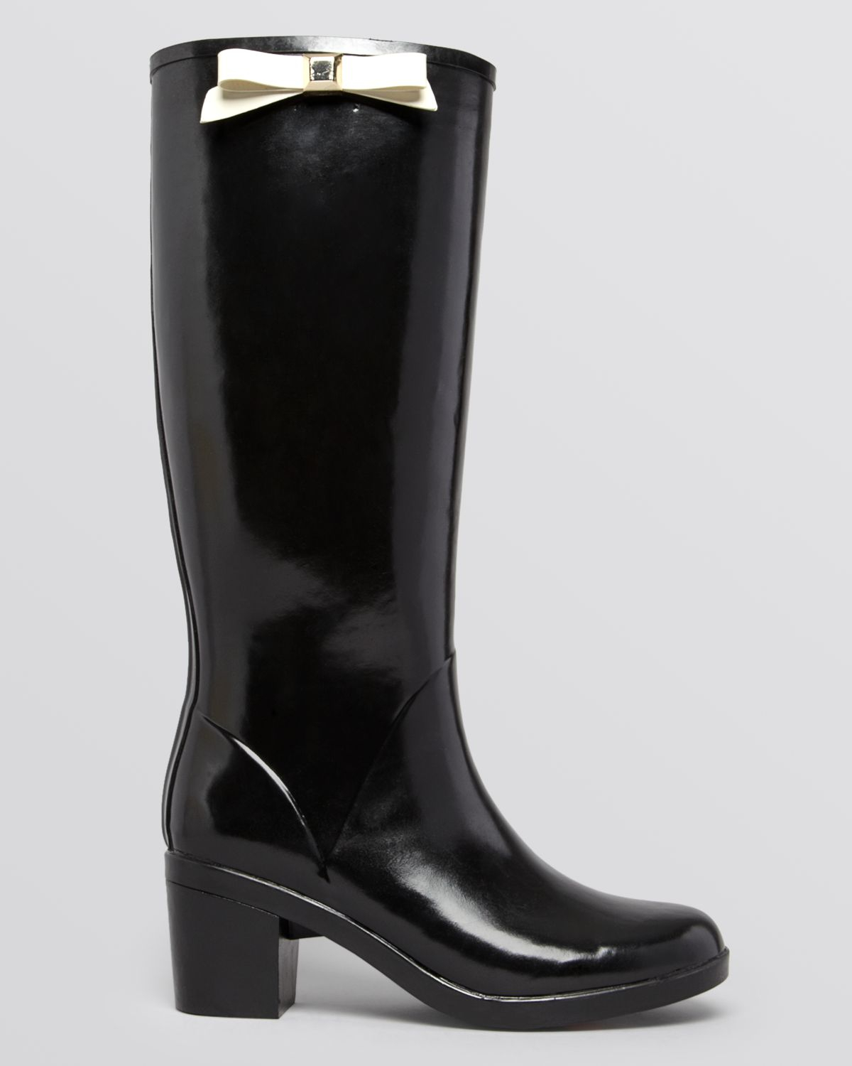 kate spade black rain boots