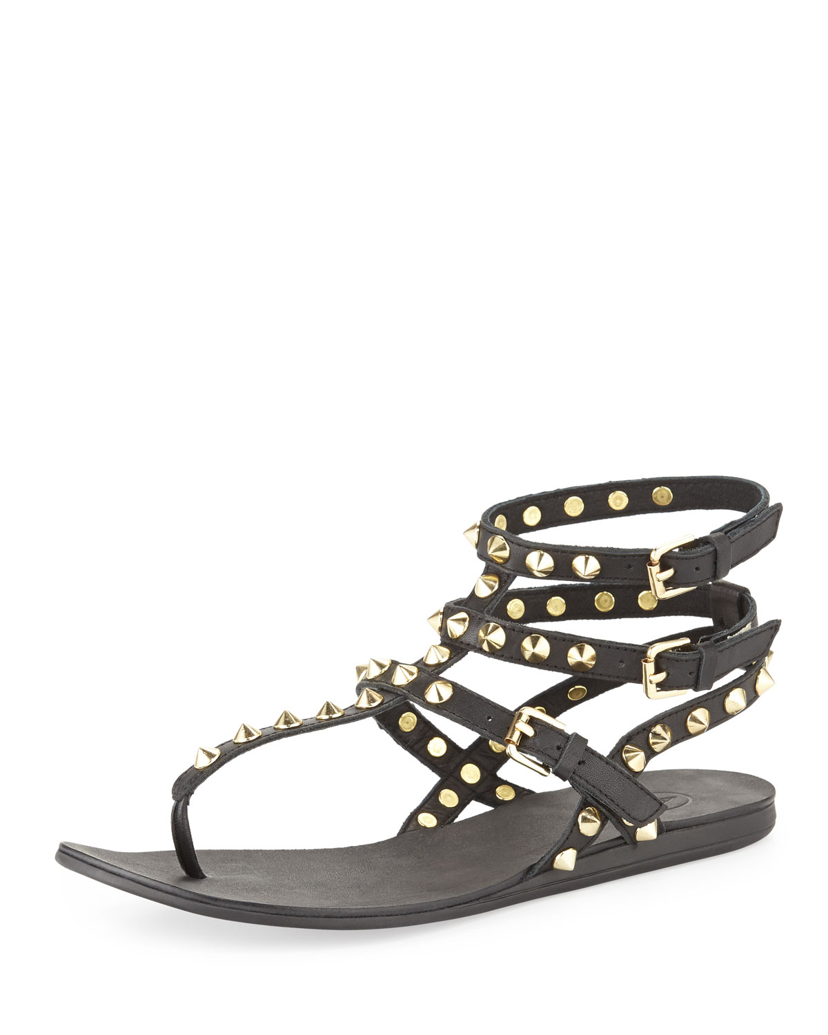 Lyst - Ash Oasis Studded Gladiator Sandal in Black