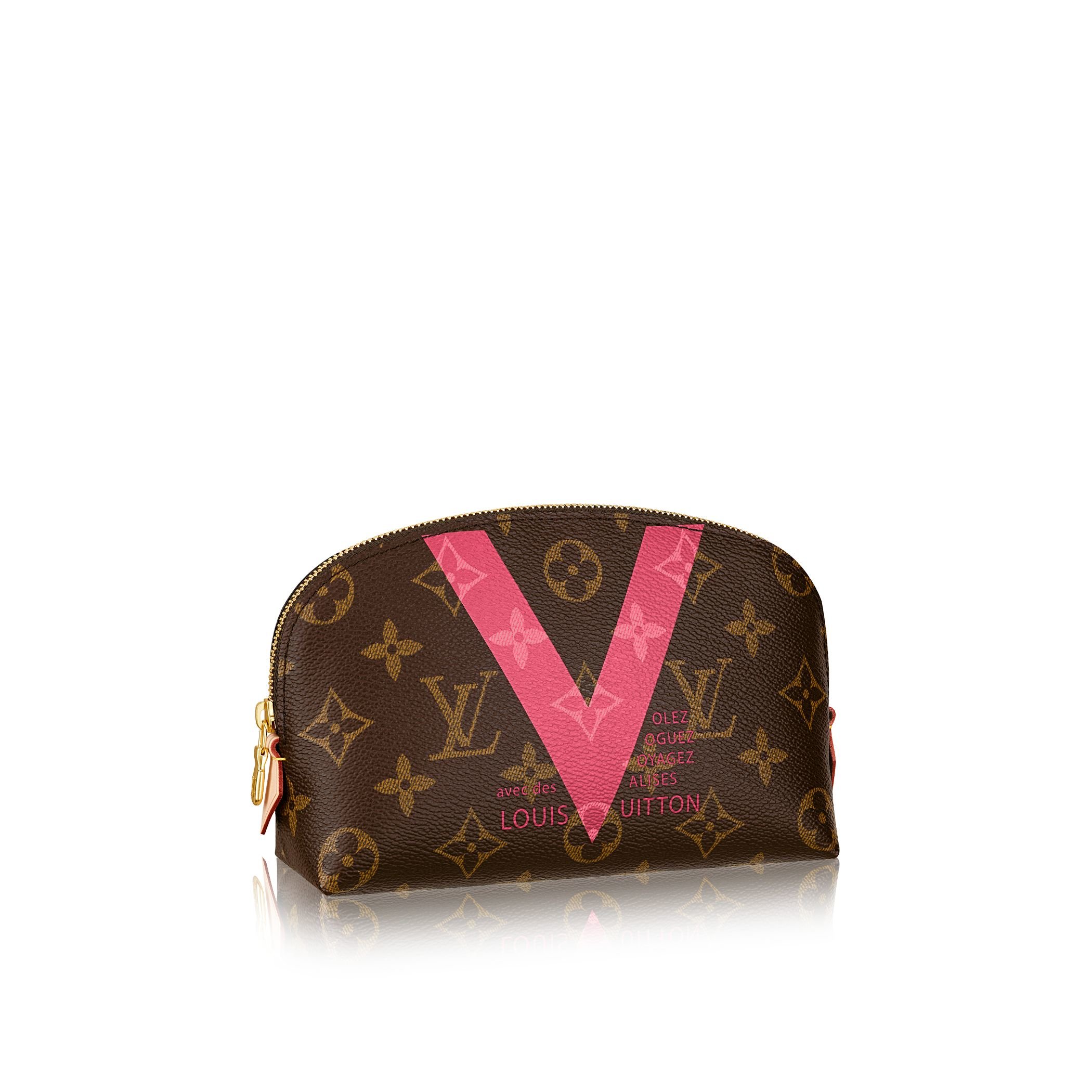 Louis vuitton Cosmetic Pouch Monogram V in Brown | Lyst