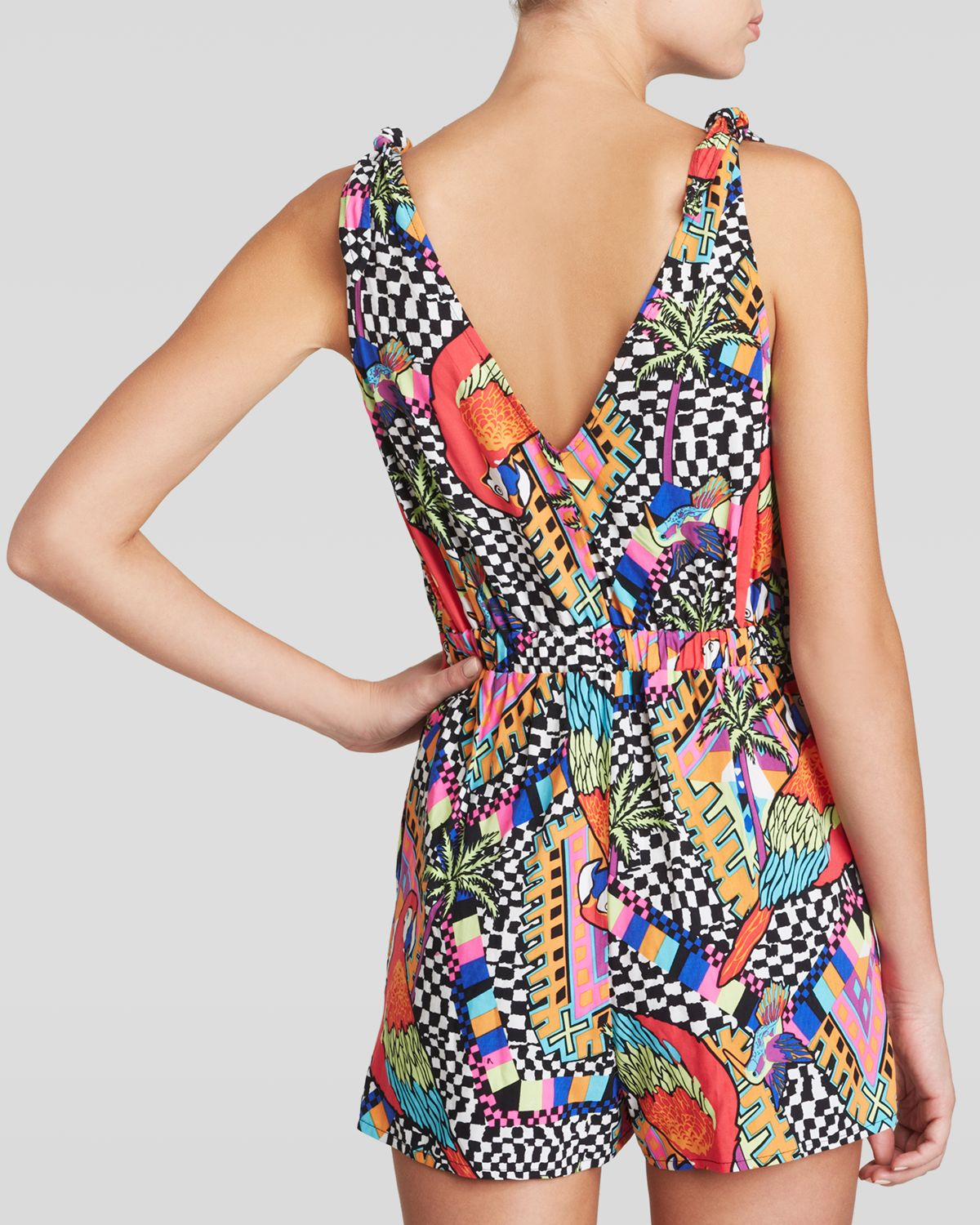 Lyst Mara Hoffman Parrot Romper Playsuit Swim Cover Up