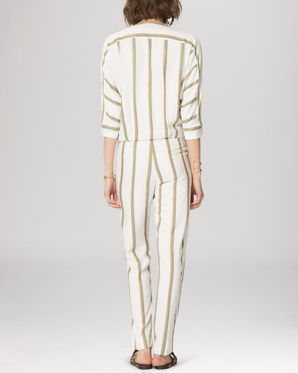 maje striped jumpsuit