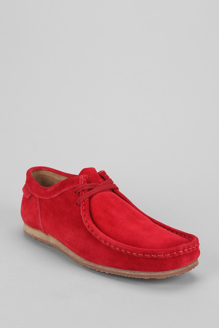 Clarks Wallabee Suede Sneaker in Red for Men | Lyst