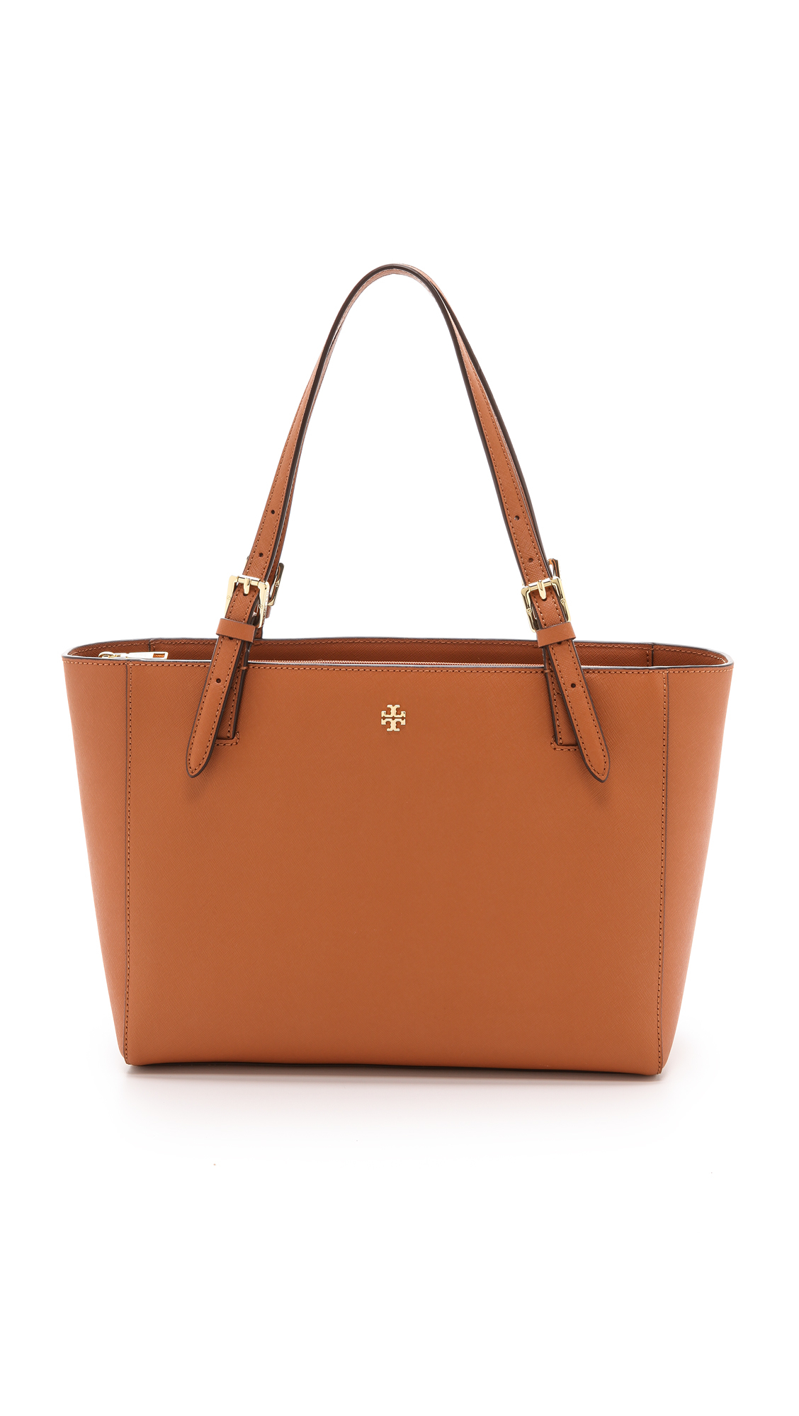 Tory Burch York Small Buckle Tote in Brown | Lyst