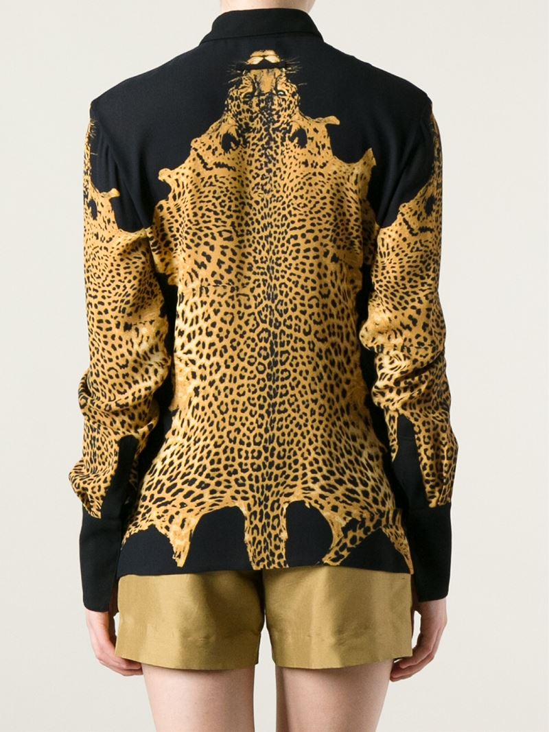 Jean Paul Gaultier Leopard Print Shirt in Black - Lyst