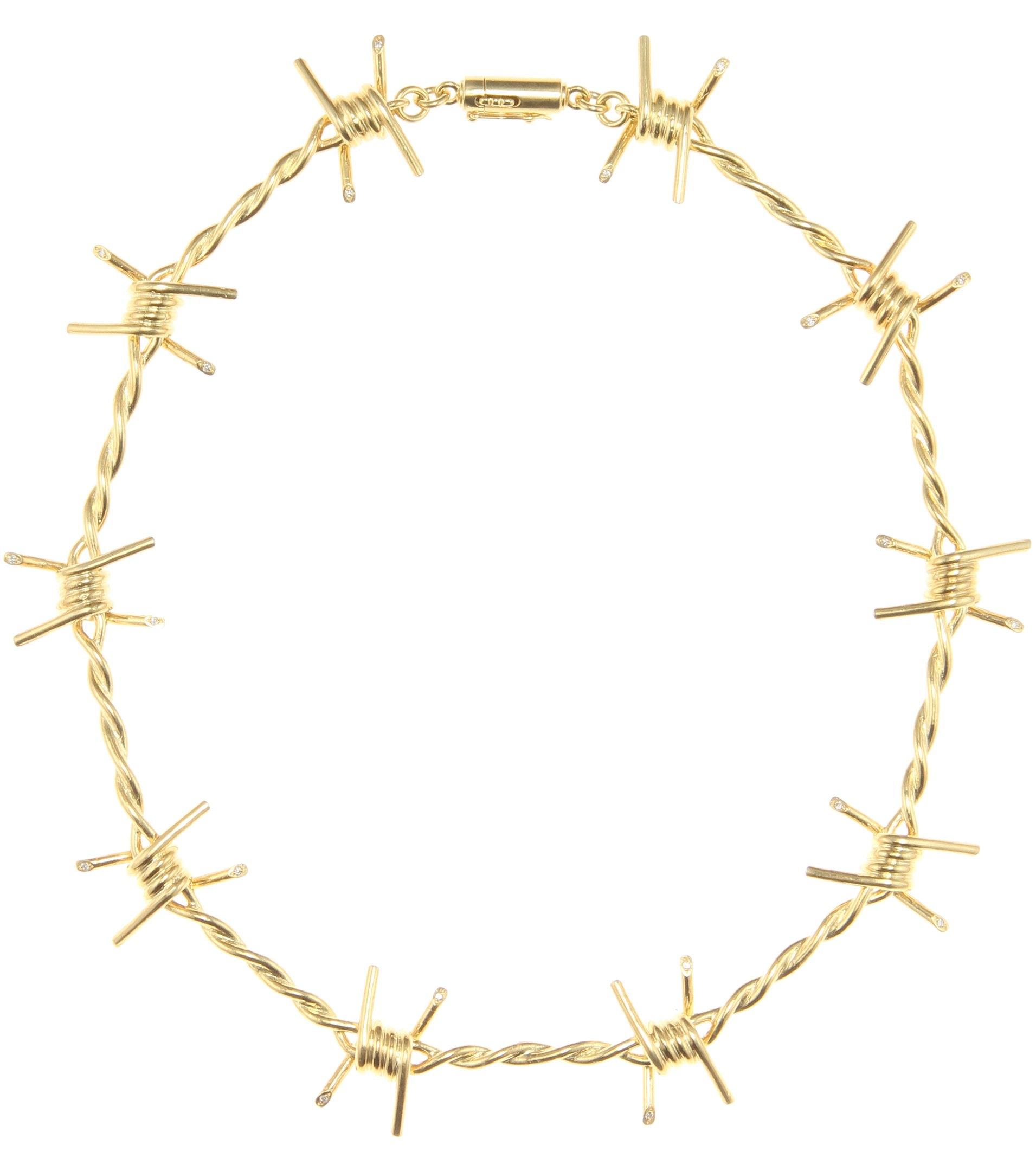 Natasha Zinko Barbed Wire 18kt Silver Necklace With Diamonds in ...