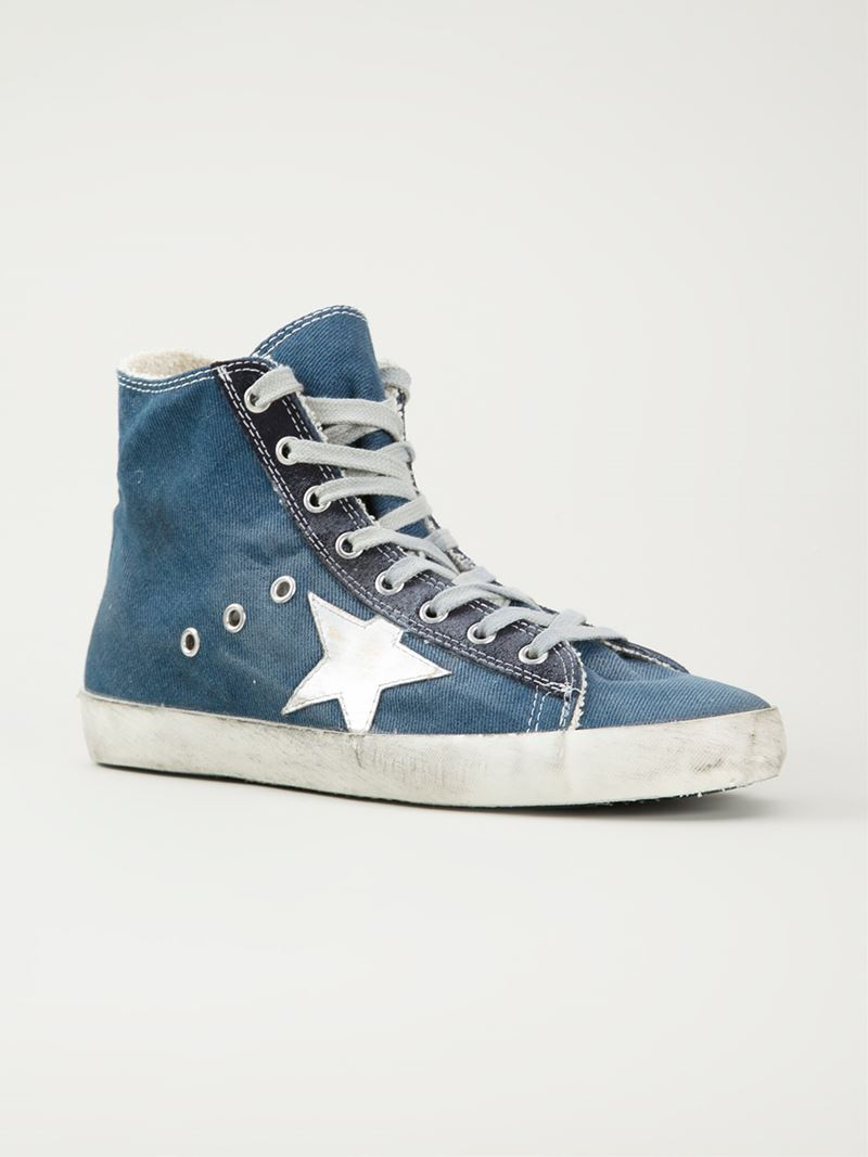 Golden Goose Deluxe Brand Francy Denim HighTop Sneakers in Blue Lyst