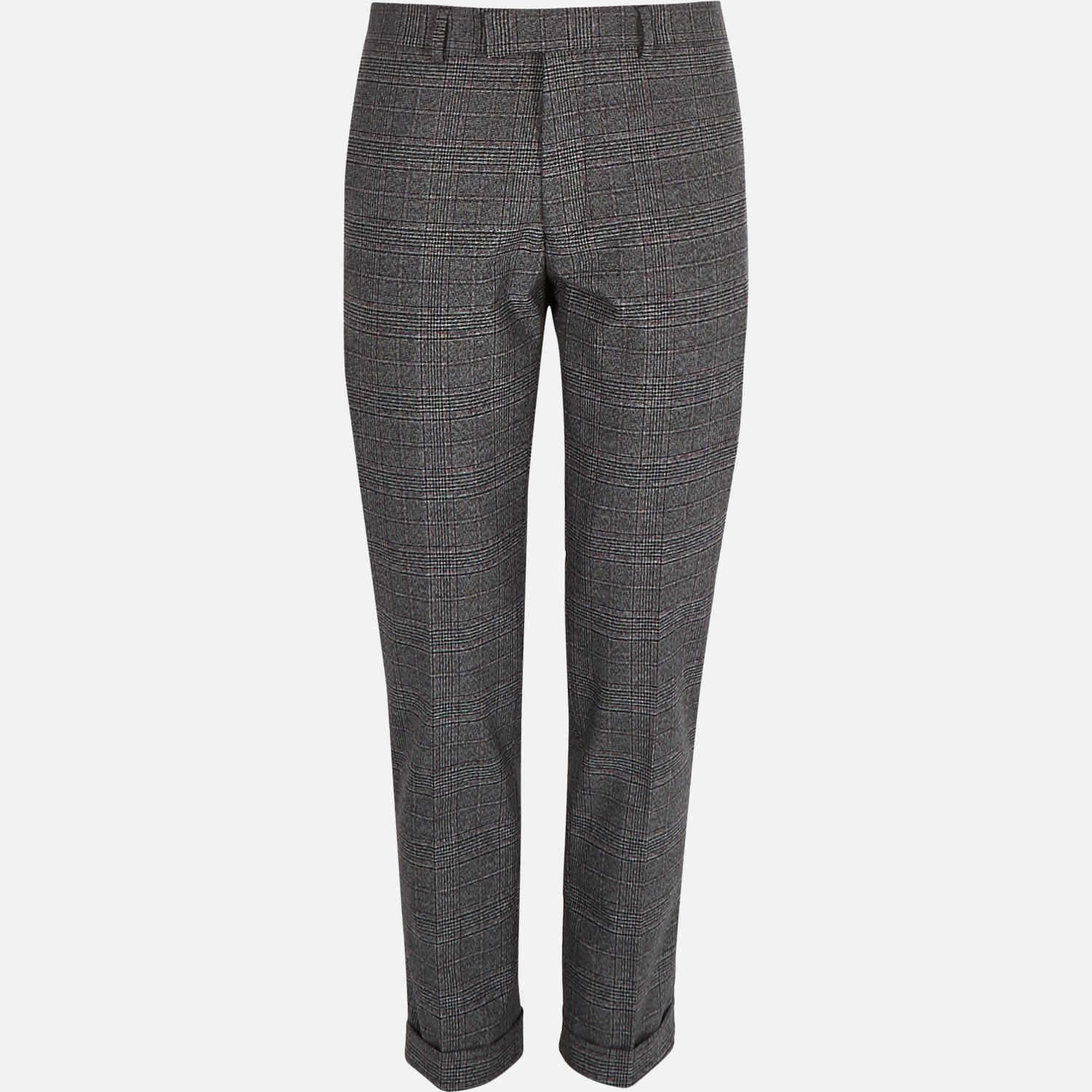 check slim cropped trousers mens