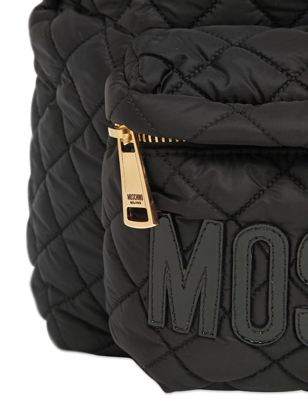 moschino quilted nylon backpack