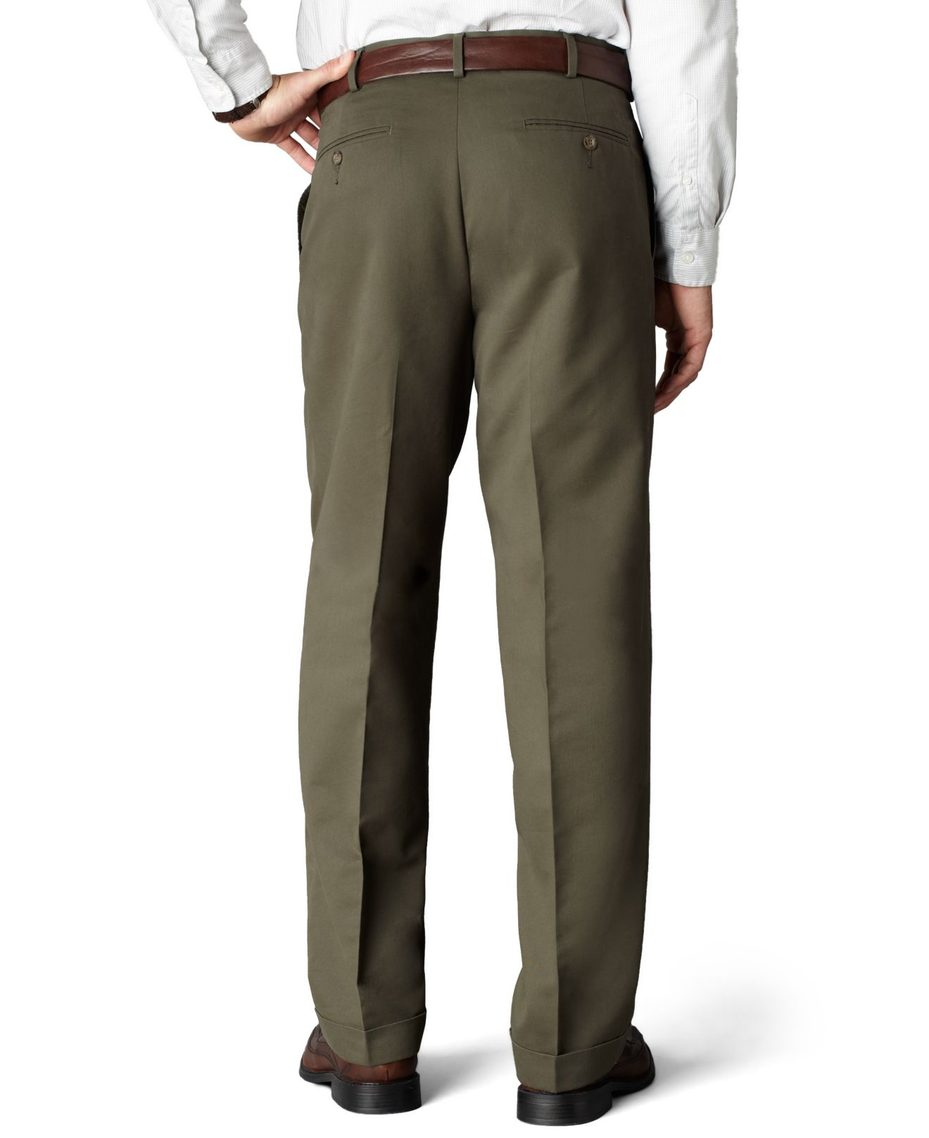 Dockers D4 Relaxed Fit Comfort Khaki Pleated Pants in Green for Men | Lyst