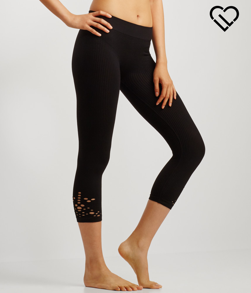 Live love dream Lld Ribbed Perforated Cropped Leggings in