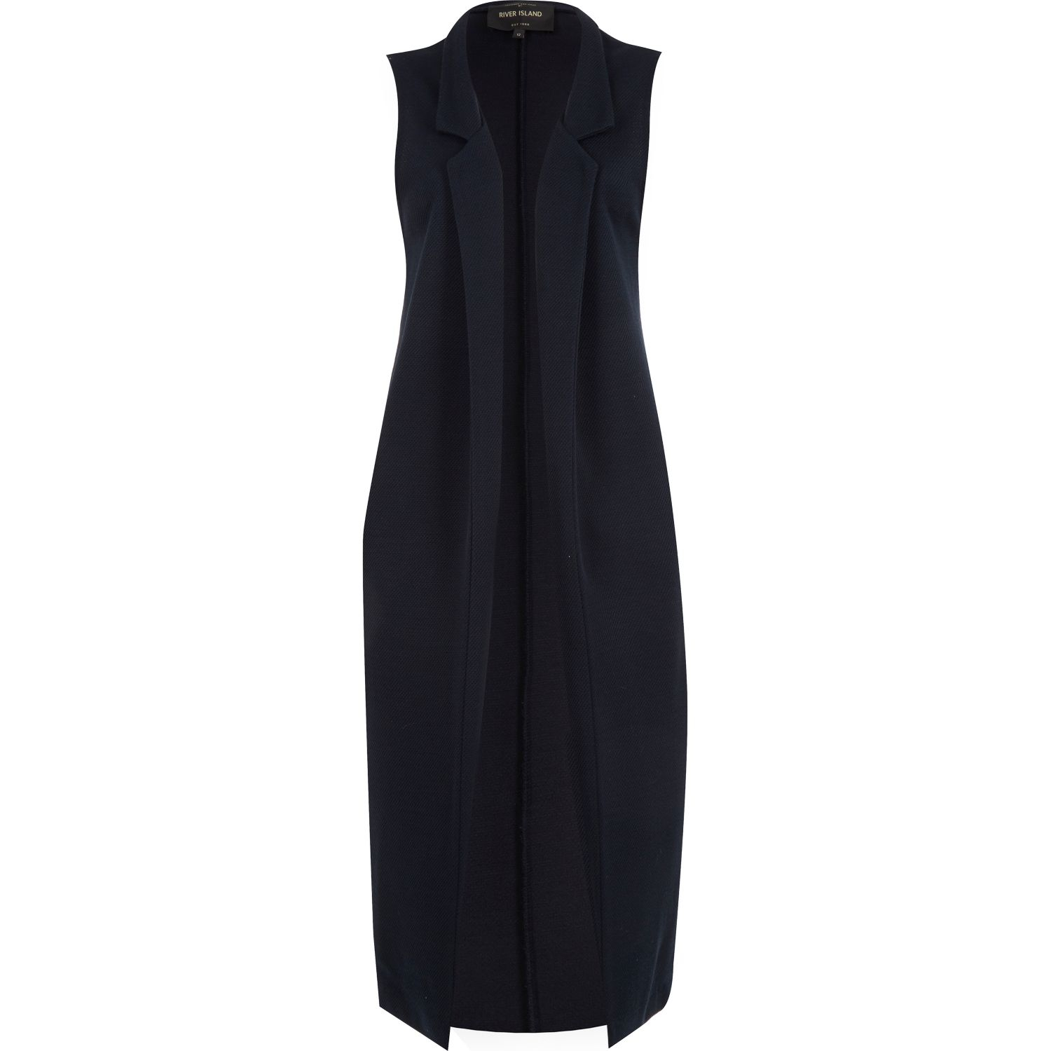 River Island Navy Sleeveless Longline Duster Jacket in Blue (navy) Lyst