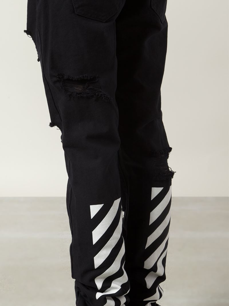off white striped pants