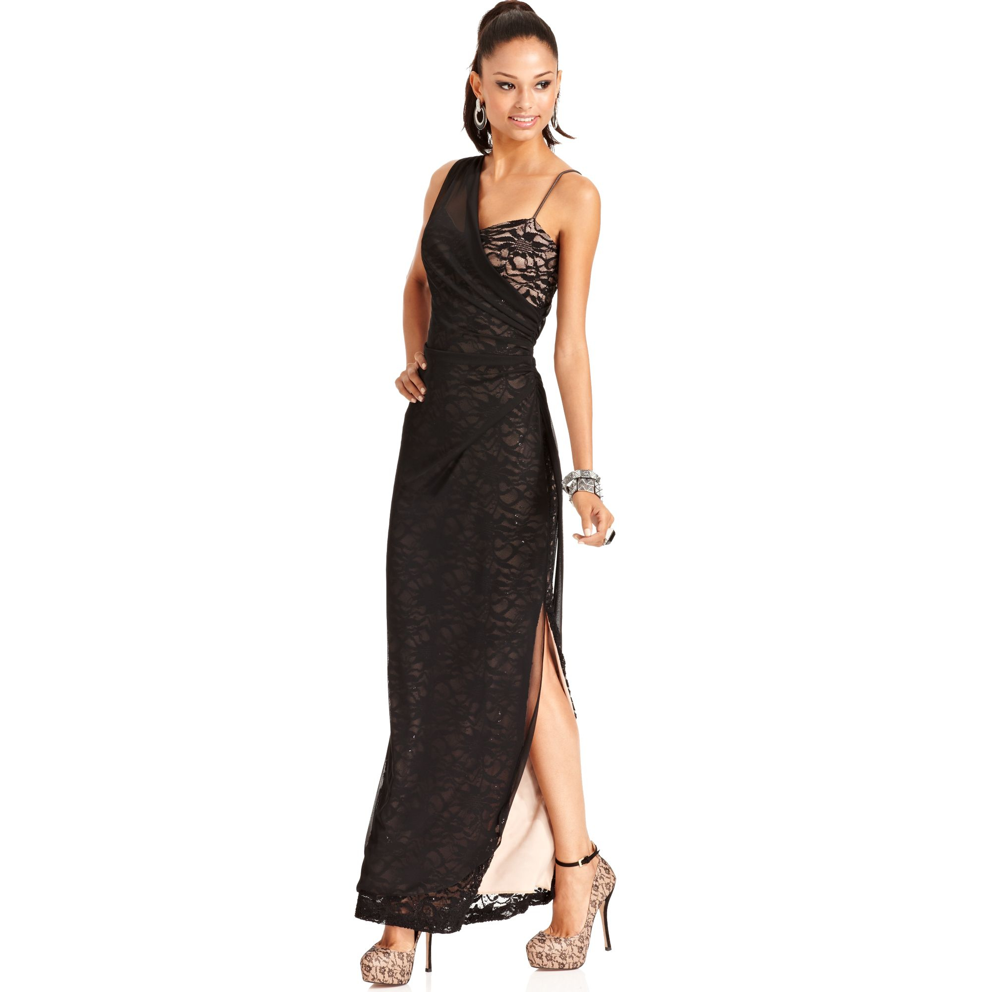 elinor sleeveless lace gown