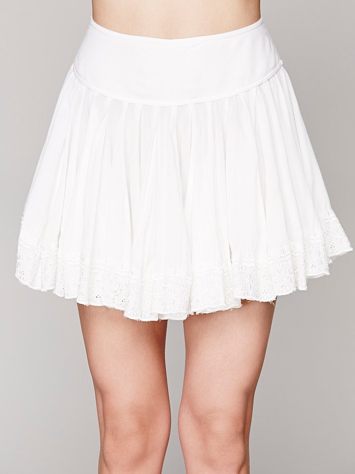 Free People Finished in Lace Mini Skirt in White - Lyst