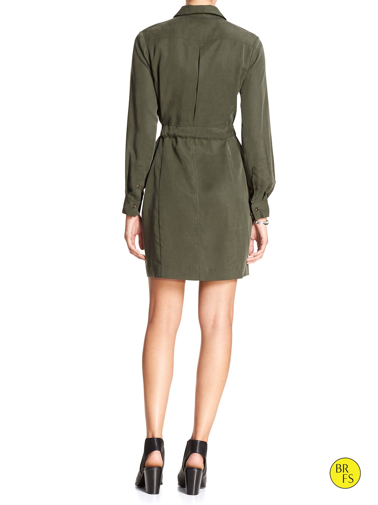 banana republic green wrap dress
