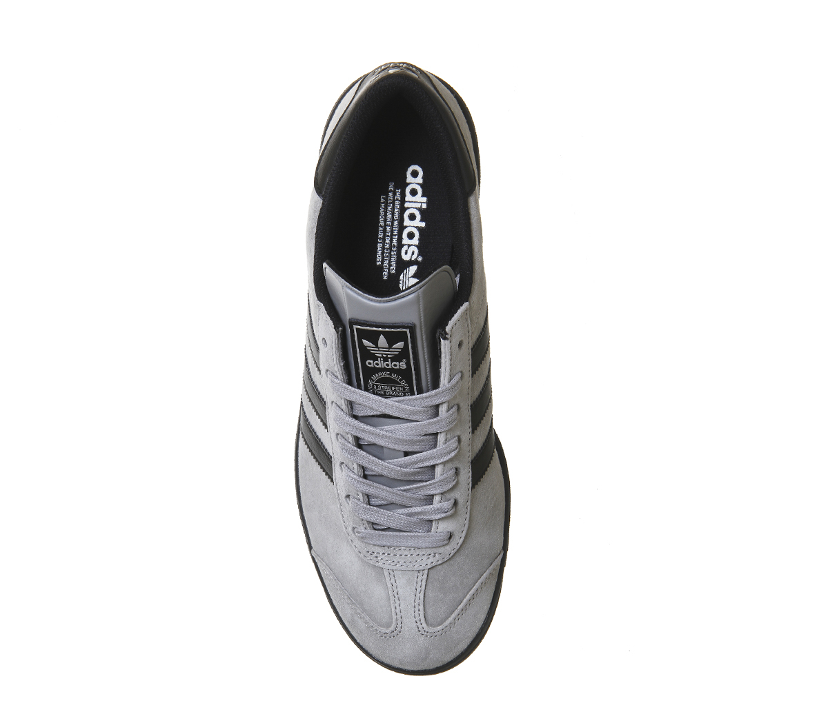 adidas Originals Hamburg Suede and Leather Low-Top Sneakers in Grey ...