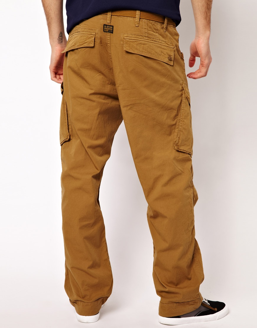 G-Star RAW G Star Cargo Pants Rovic Loose with Belt in Tan (Brown) for Men  - Lyst
