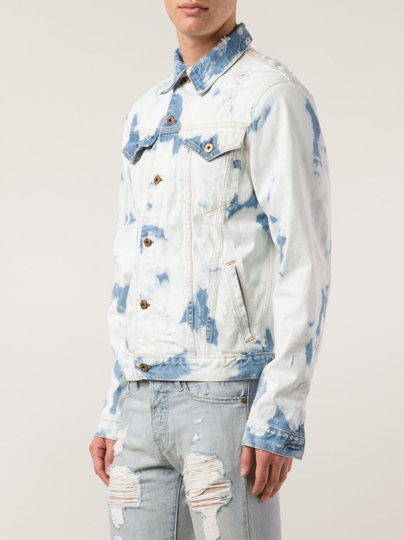 Bliss and mischief Bleached Denim Jacket in Blue for Men Lyst