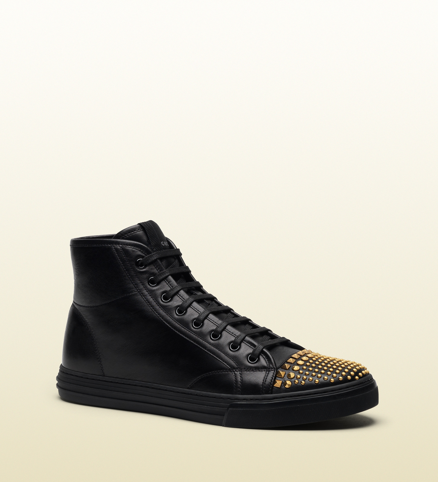 Gucci Leather High-top With Feline in Black for Men | Lyst