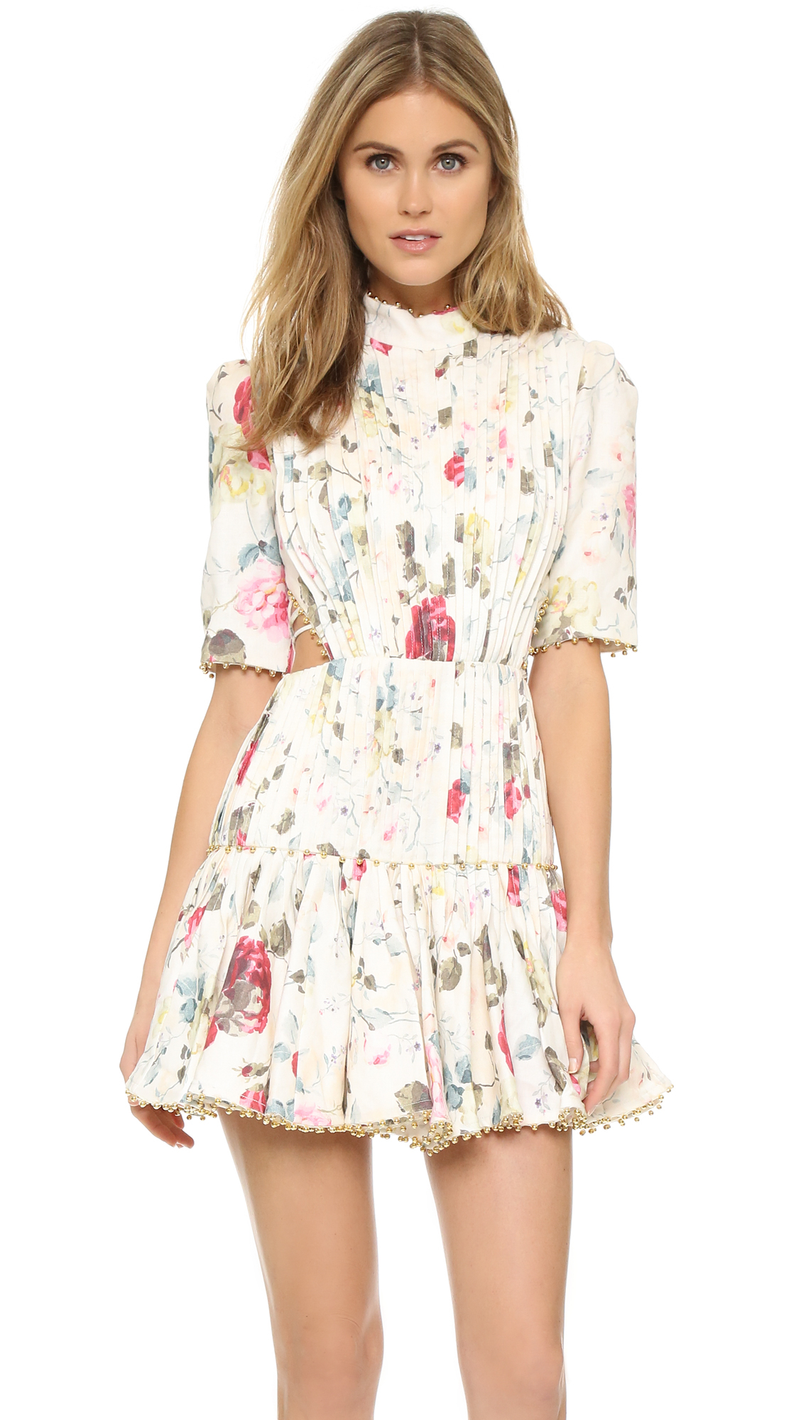 Zimmermann Strappy Lace Back Floral Print Dress Lyst