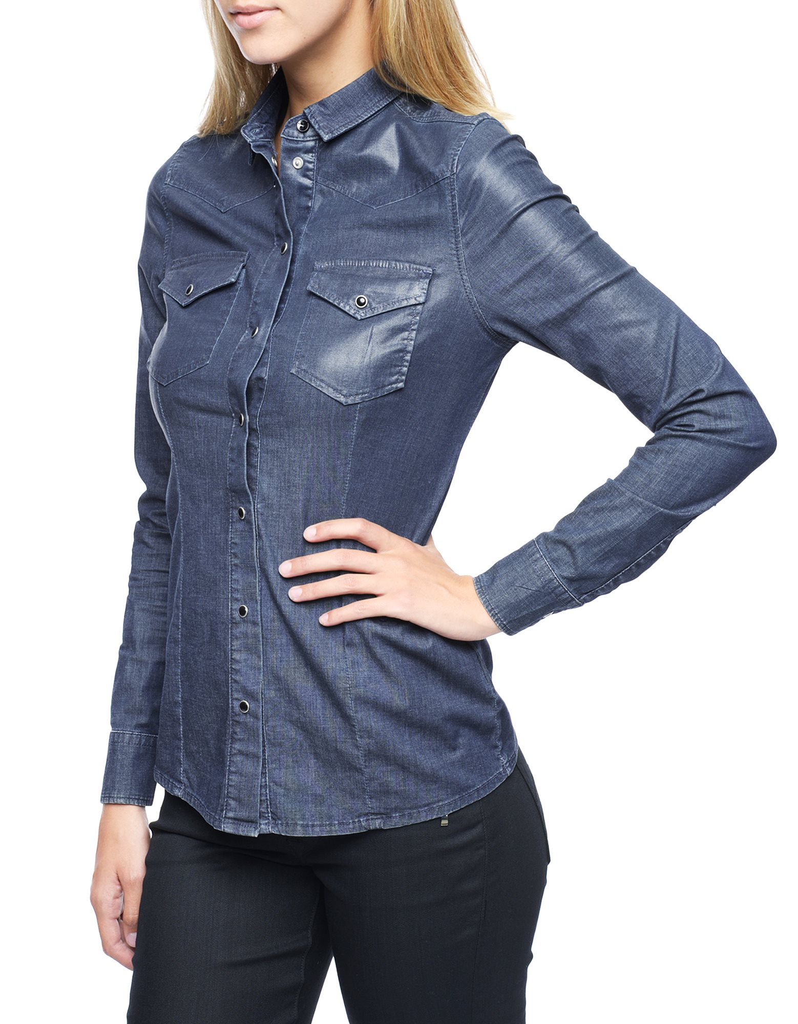 True Religion European Danielle Western Denim Womens Shirt in Blue Lyst