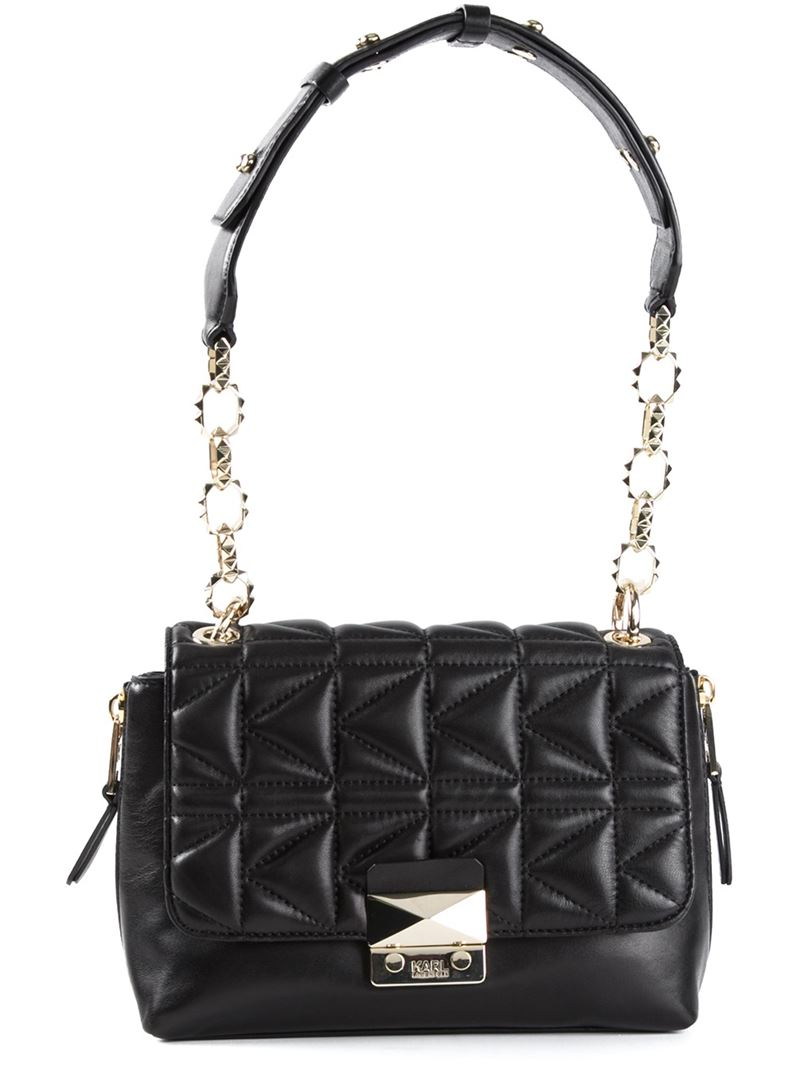 Karl Lagerfeld Small Quilted Shoulder Bag in Black - Lyst