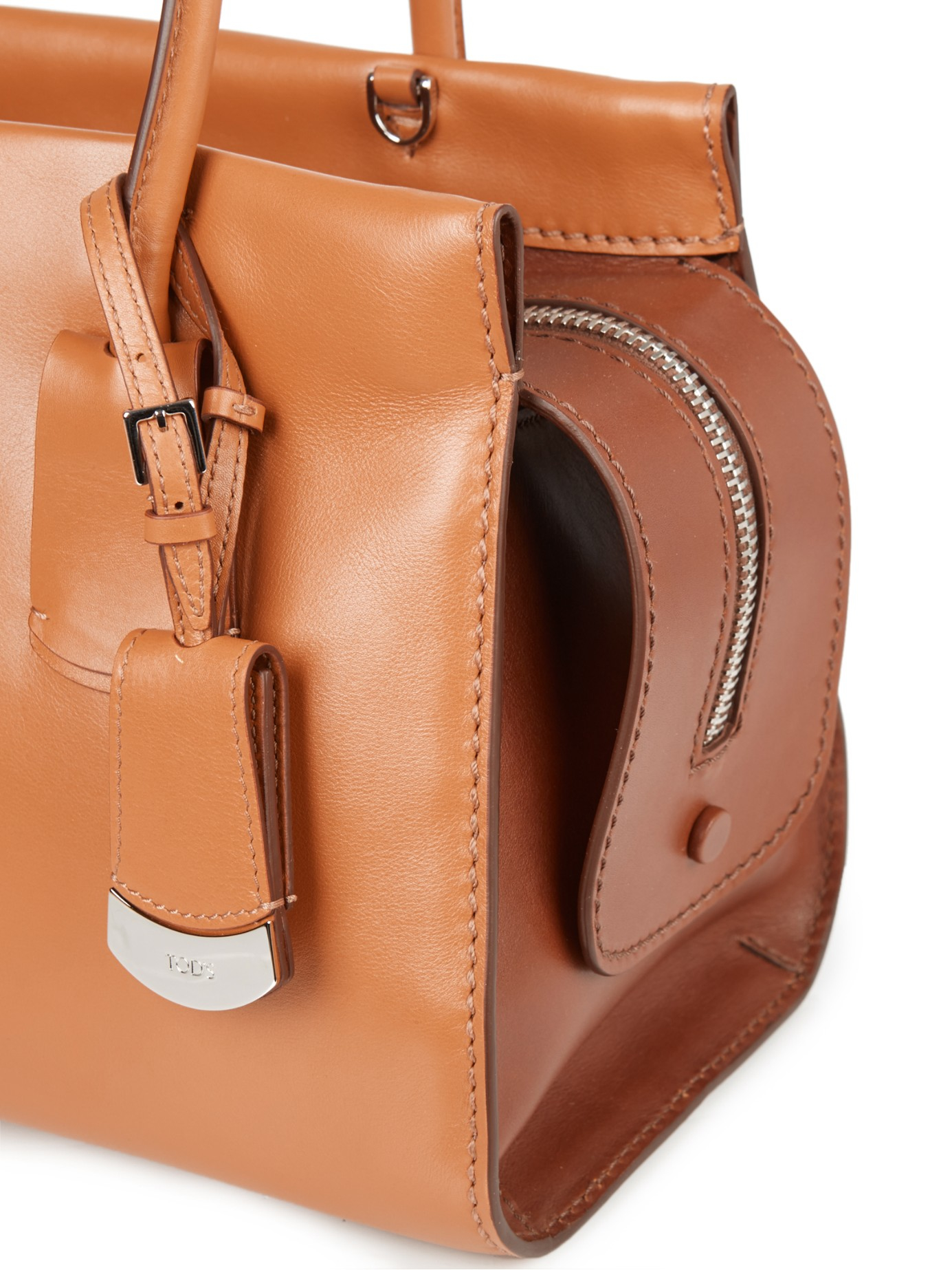 Tod's Note Leather Bag in Brown | Lyst