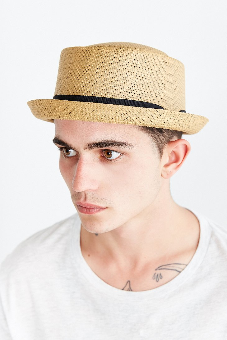 Urban Outfitters Straw Porkpie Hat in Tan (Brown) for Men - Lyst