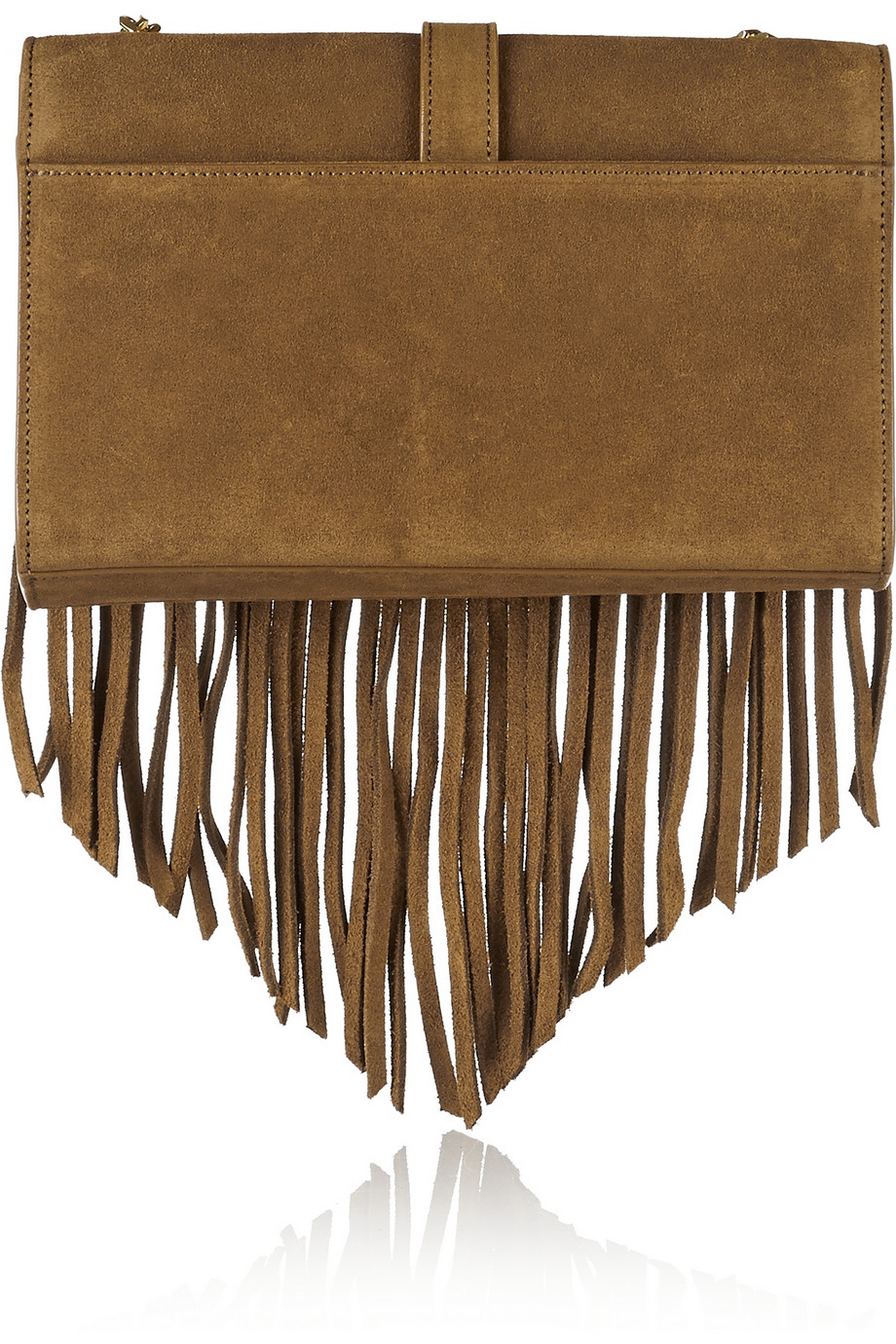 Lyst Saint Laurent Monogramme Fringed Suede Shoulder Bag in Brown