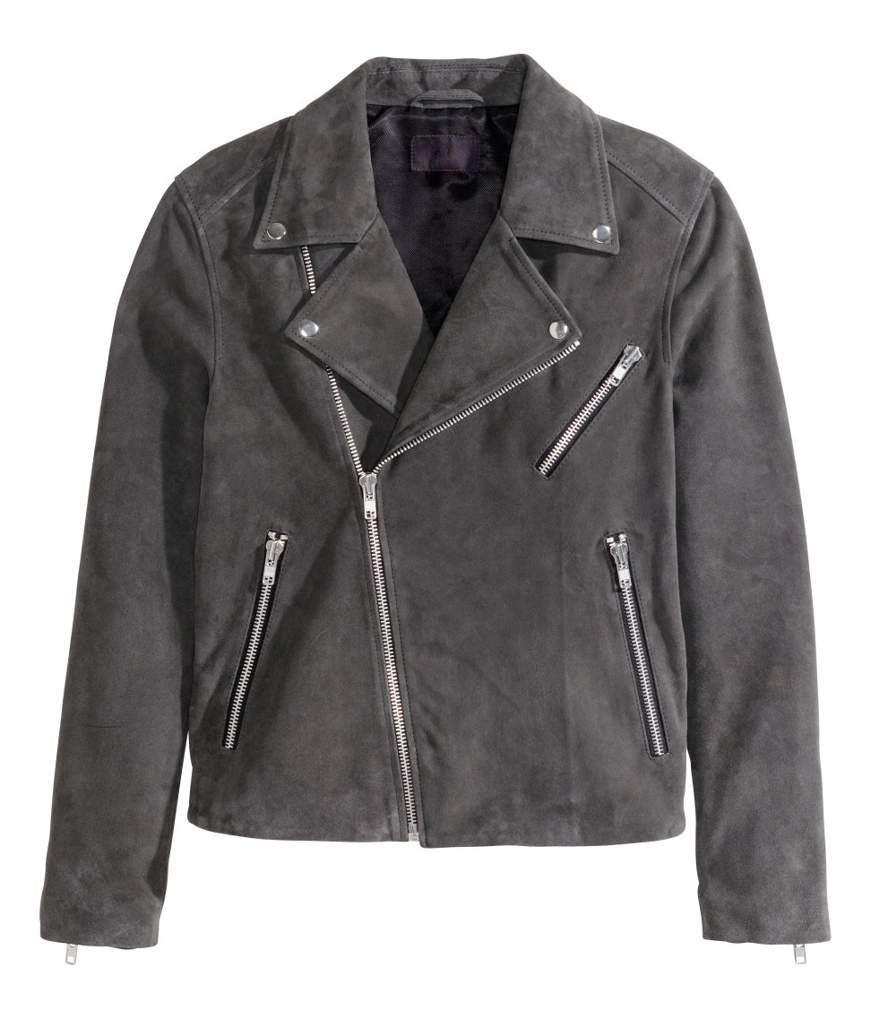 charcoal grey suede jacket