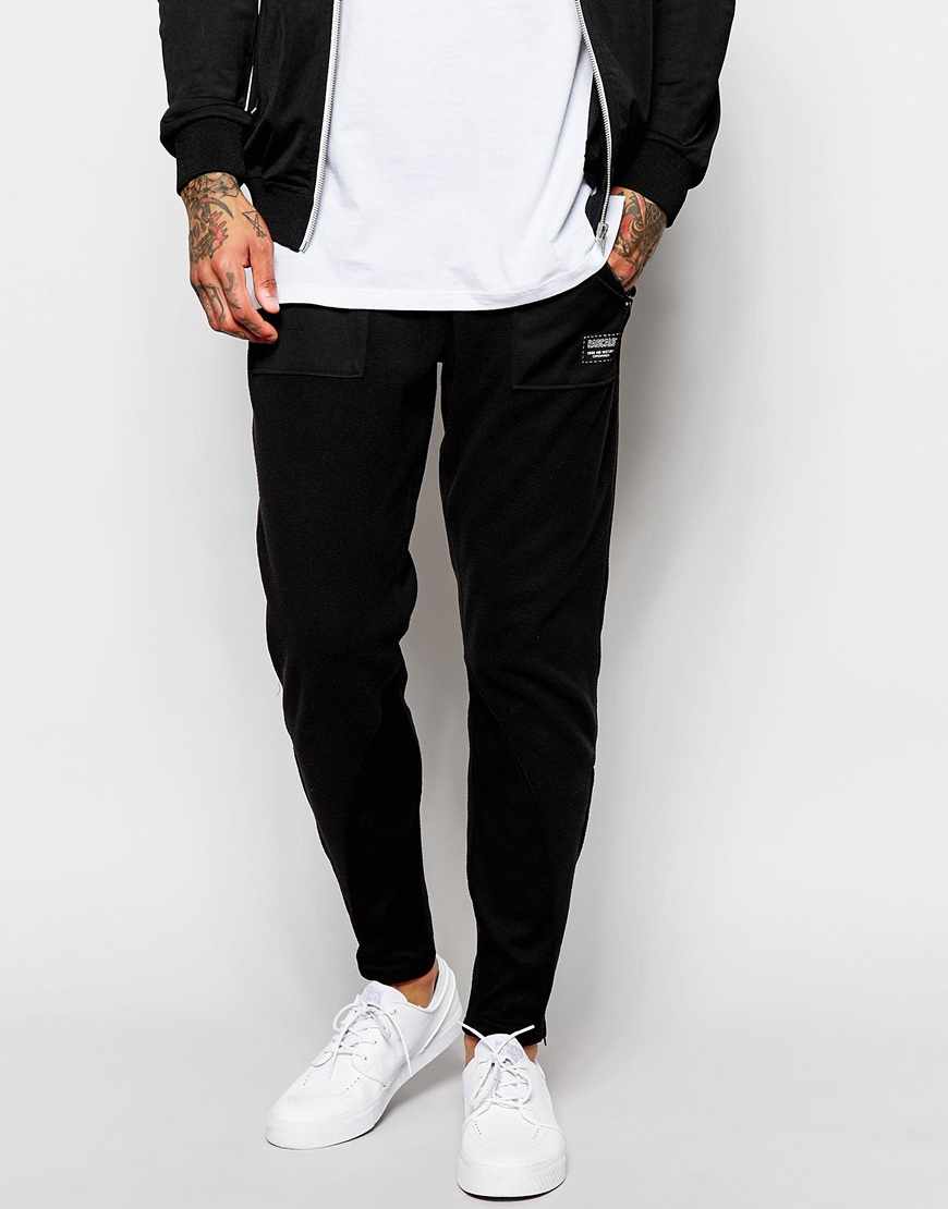 black fleece joggers
