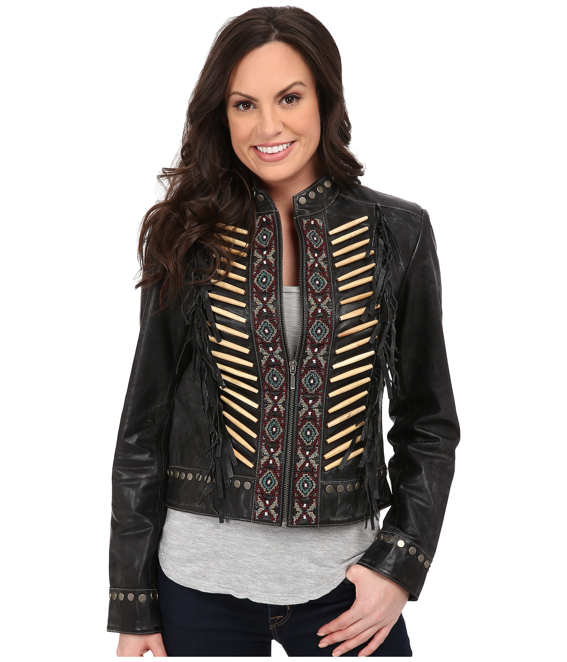 Women S Black Bucking Buffalo Jacket