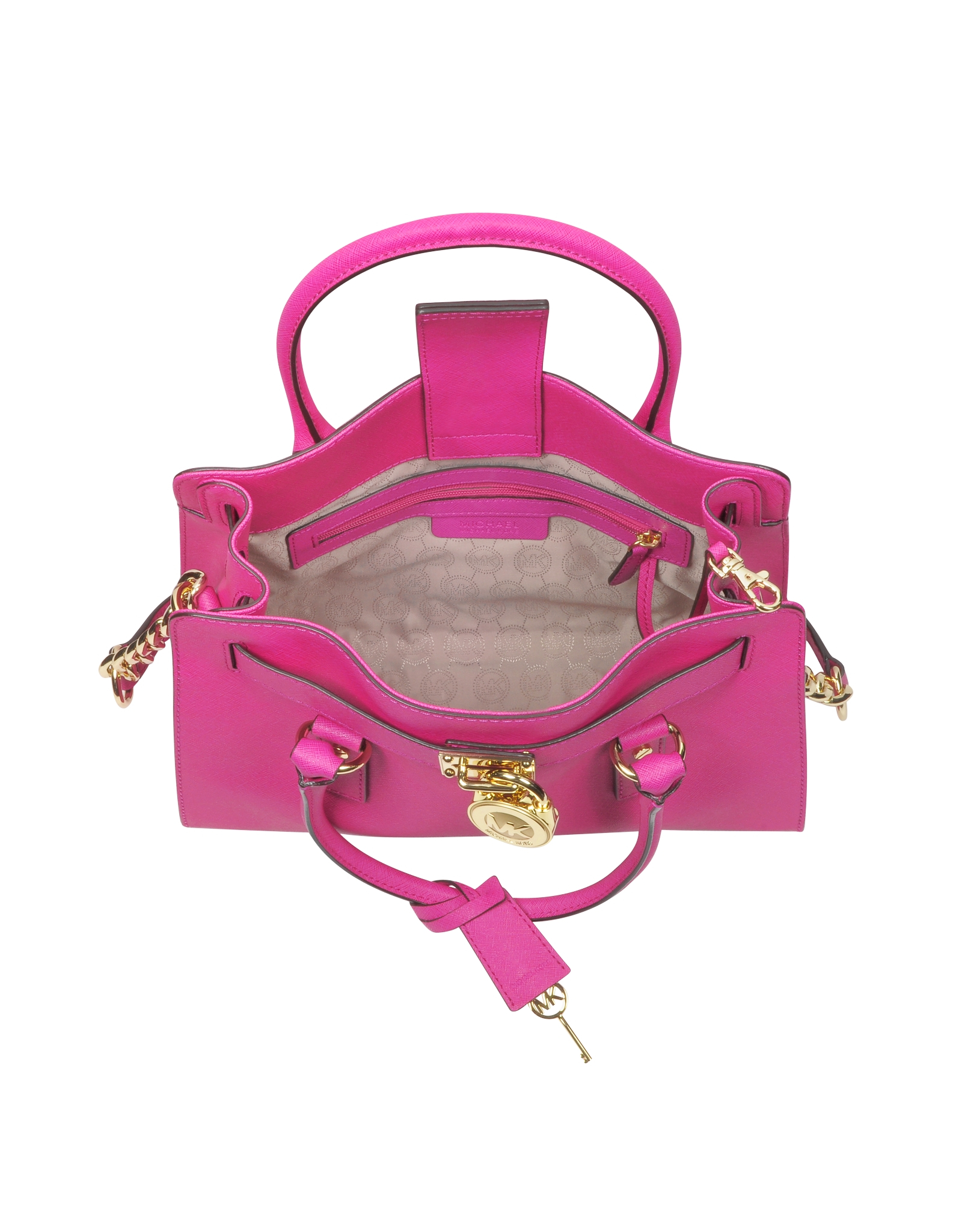 Lyst Michael Kors Hamilton Saffiano Satchel In Pink Gallery