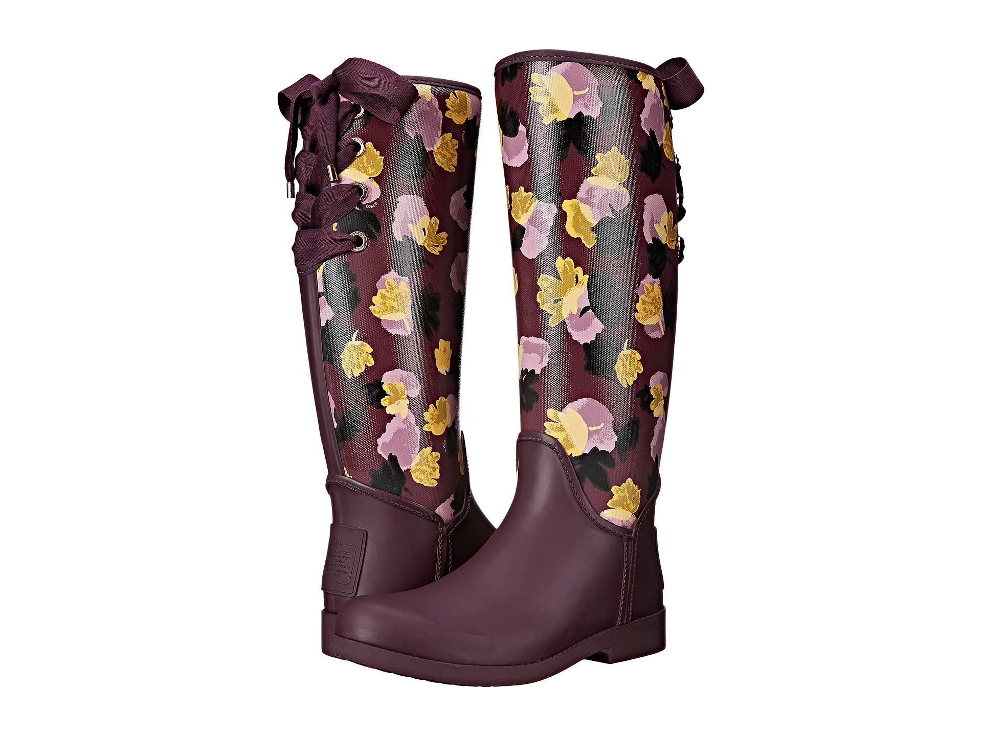 Coach floral rain boots discount