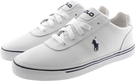 Ralph Lauren Hanford Leather Trainers in White for Men | Lyst