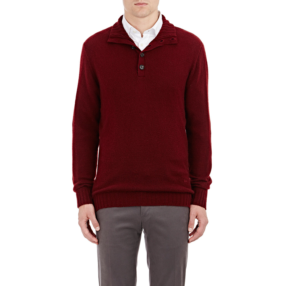 red mock turtleneck sweater