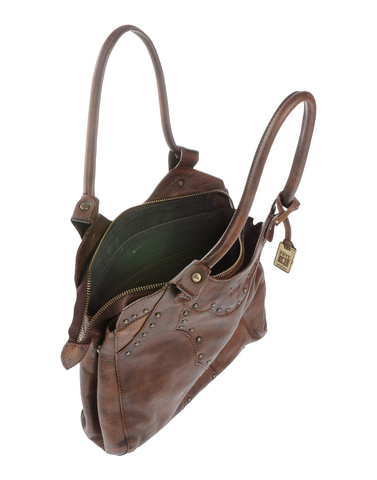 Frye Studded Leather Shoulder Bag in Dark Brown (Brown) Lyst
