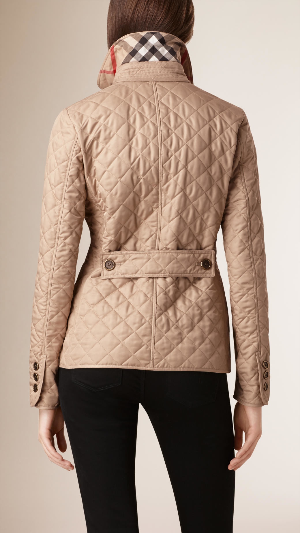 Lyst - Burberry Diamond Quilted Jacket in Natural