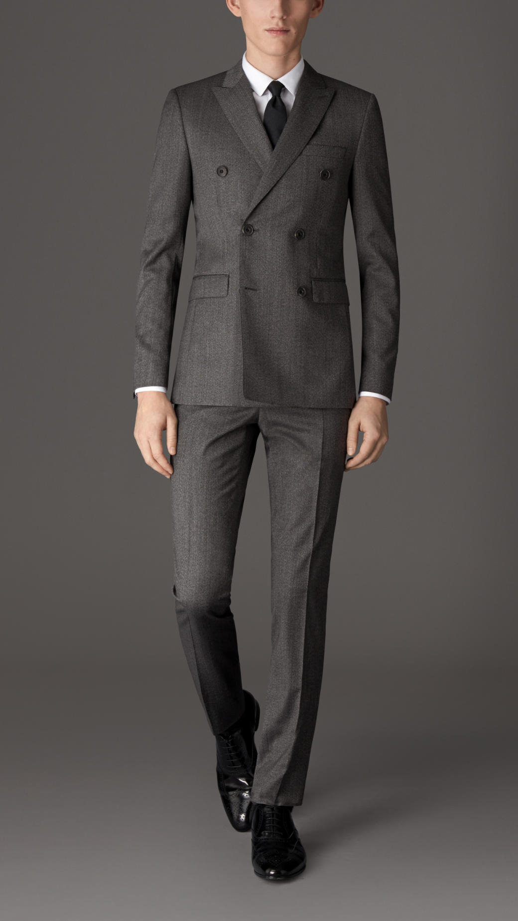 Burberry Slim Fit Virgin Wool Double-Breasted Suit in Gray for Men | Lyst