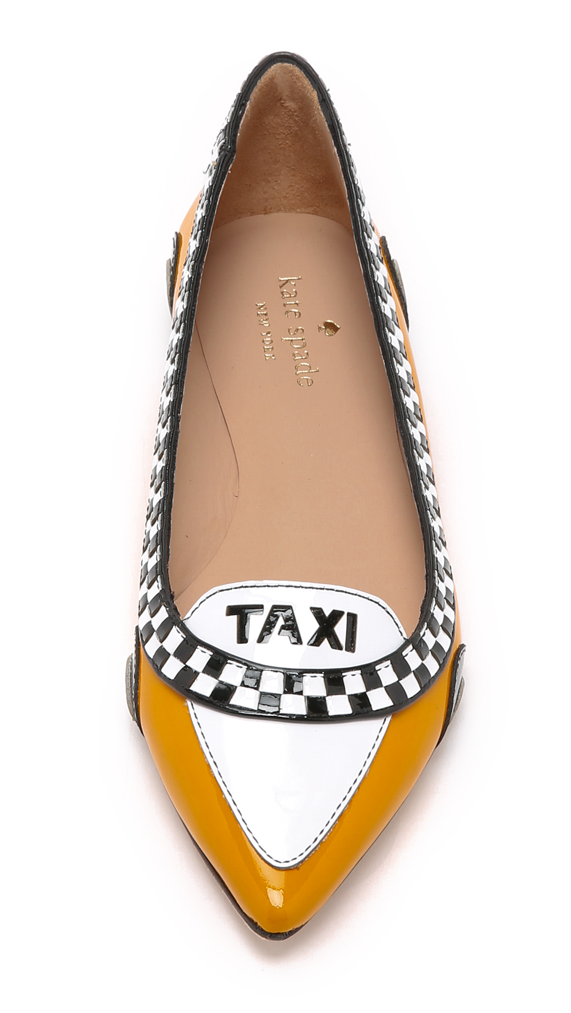 Kate Spade Leather Go Taxi Flats in Yellow | Lyst