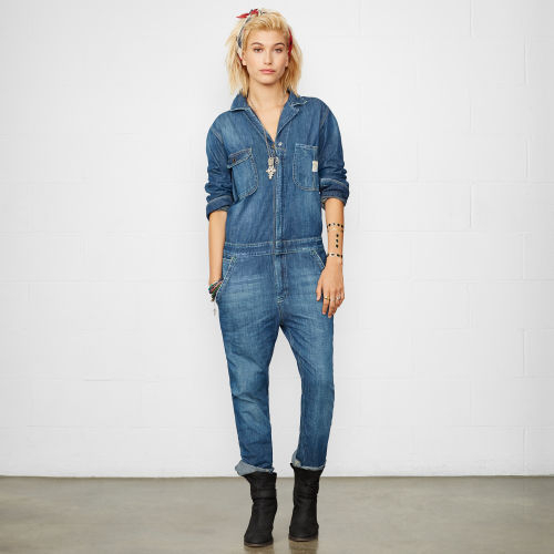 denim overalls long sleeves